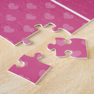 Puzzle Notes musicales personnalisées et Coeurs Motif ros