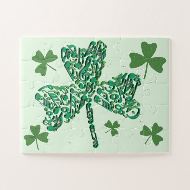 Puzzle Notes musicales shamrocks (Horizontal)