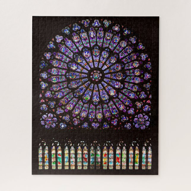 Puzzle Notre Dame Cathedral Paris Rose Window (Vertical)