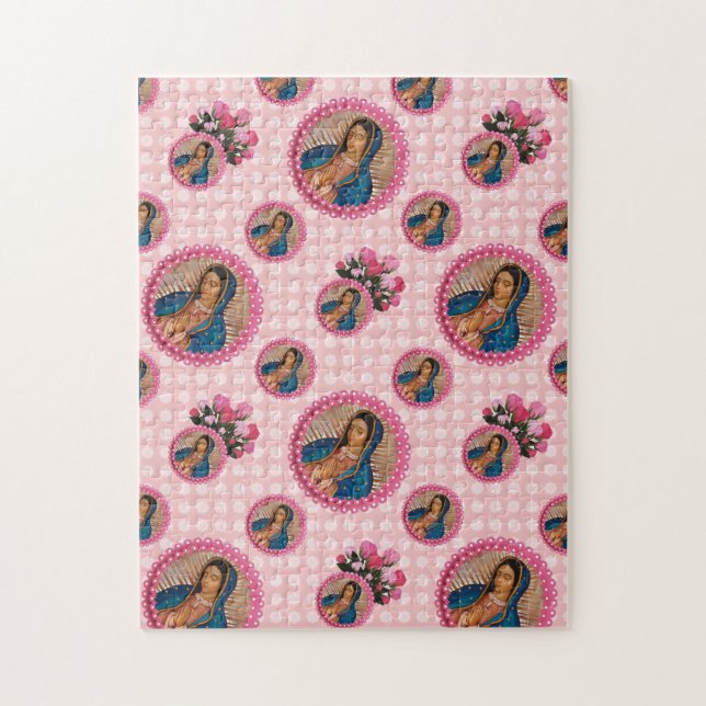 Puzzle Notre-Dame de Guadalupe Carnet rose Roses (Vertical)