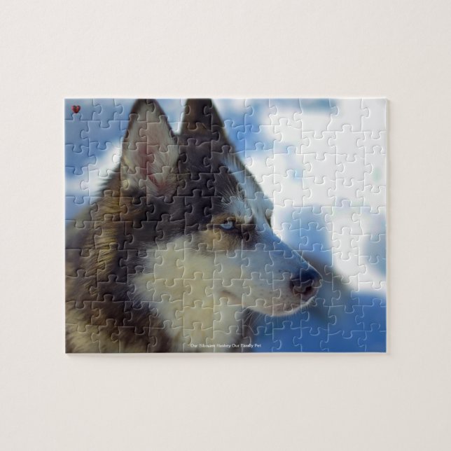 Puzzle Notre Huskey Sibérien Notre Animal De Famille (Horizontal)