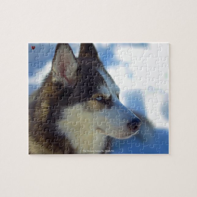 Puzzle Notre Huskey Sibérien Notre Famille Pet Jigsaw Puz (Horizontal)