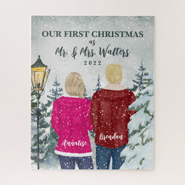 Puzzle Notre premier Noël en tant que M. et Mme Marié (Vertical)