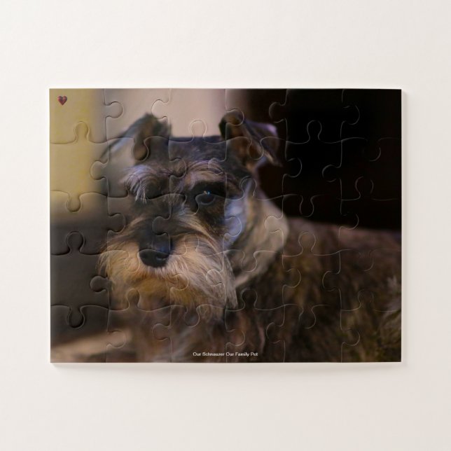 Puzzle Notre Schnauzer, l'animal de compagnie de notre fa (Horizontal)