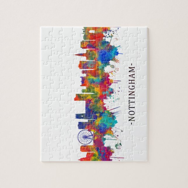 Puzzle Nottingham England Skyline (Vertical)
