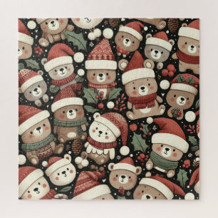 Puzzle Nounours colorés mignons habillés pour l'hiver