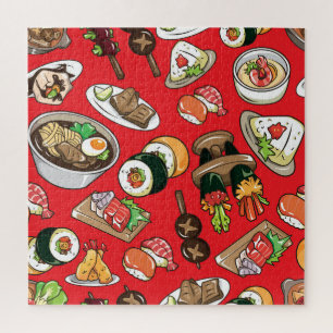 Puzzle Nourriture japonaise : Motif culturel sans couture
