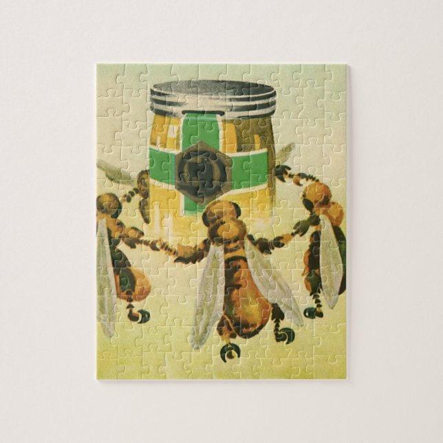Puzzle Nourriture Vintage, Abeilles à Miel Biologique Dan (Vertical)