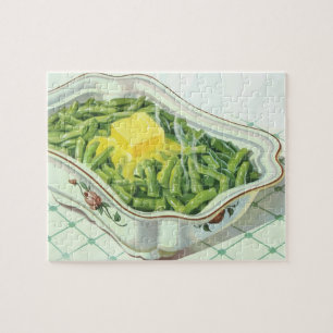 Puzzle Nourriture vintage, Casserole de haricot vert au b