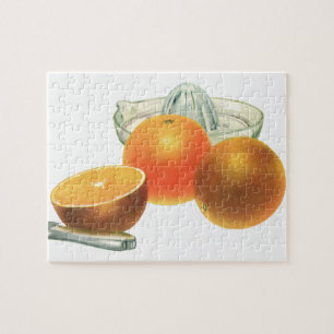 Puzzle Nourriture vintage Fruit, Oranges mûres Juicer Pet