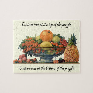 Puzzle Nourriture Vintage, Fruits Assortis dans un Bol