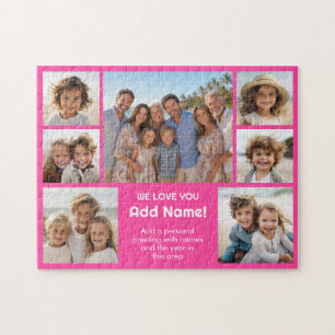 Puzzle Nous aimons Ajouter un nom - Collage photo avec 7