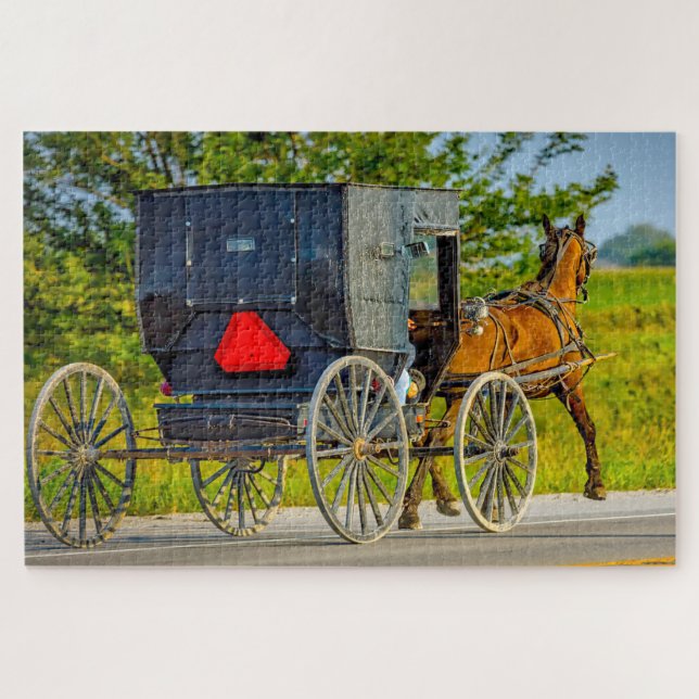Puzzle Nous aimons Amish Carraiges dans l'Iowa. (Horizontal)