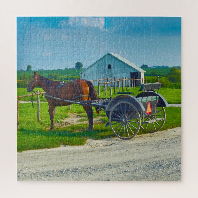 Puzzle Nous aimons Amish Carraiges dans l'Iowa. (Vertical)