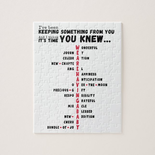 Puzzle Nous avons un bébé - Unique Baby Reveal (Vertical)