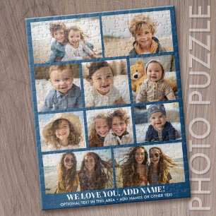 Puzzle Nous vous aimons Ajouter un nom - 10 Collage de ph