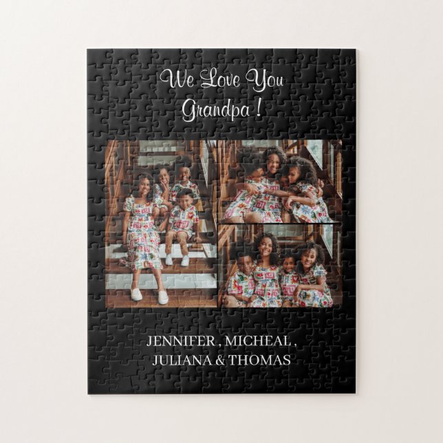 Puzzle Nous vous aimons Grand-père Custom Photo Collage S (Vertical)