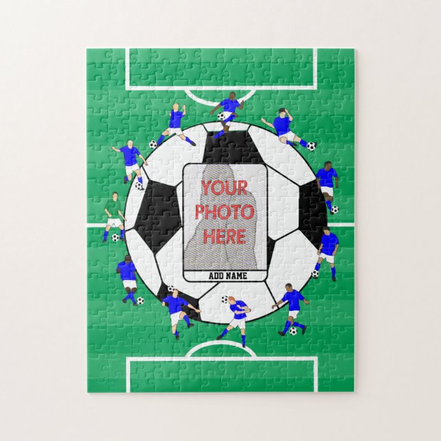 Puzzle Nouveau ballon de football personnalisé et joueurs (Vertical)