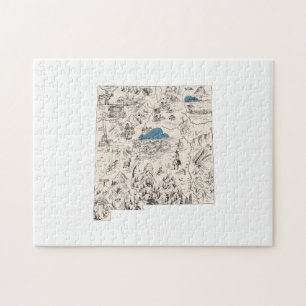 Puzzle Nouveau-Mexique Formé Carte Vintage Image