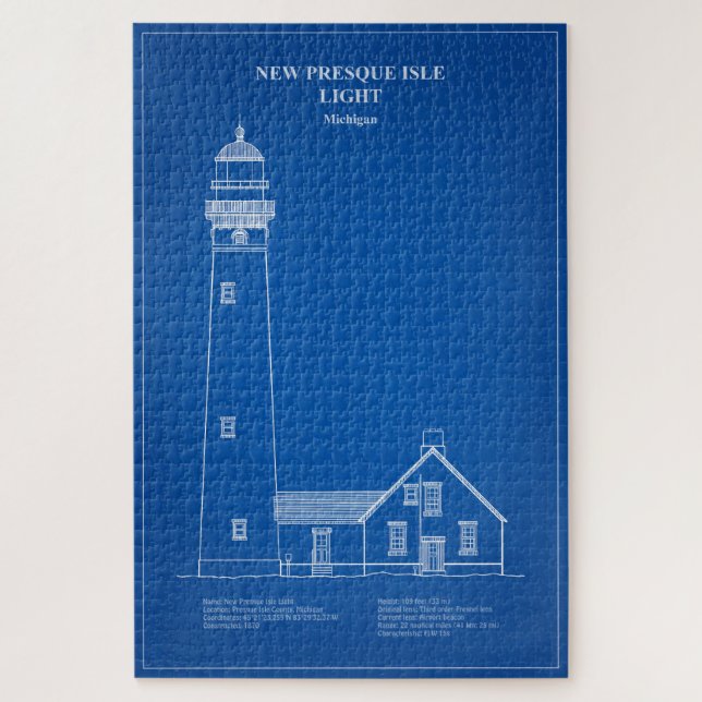 Puzzle Nouveau phare de Presque Isle - Michigan - AD (Vertical)