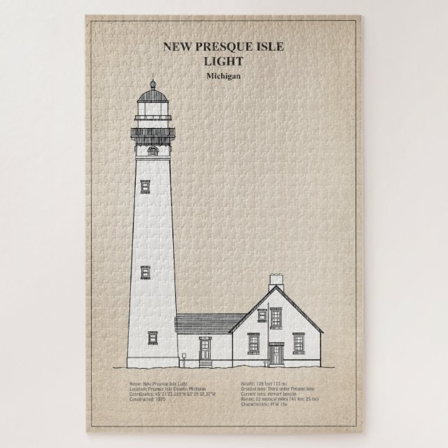 Puzzle Nouveau phare de Presque Isle - Michigan - SBD (Vertical)