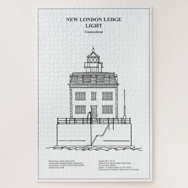 Puzzle Nouveau phare London Ledge - Connecticut - BD (Vertical)