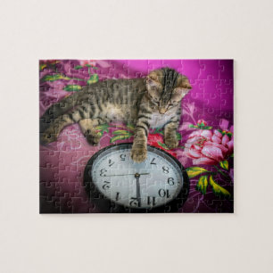 Puzzle Nouvel An Horloge Chat 12 minuit Compte rendu