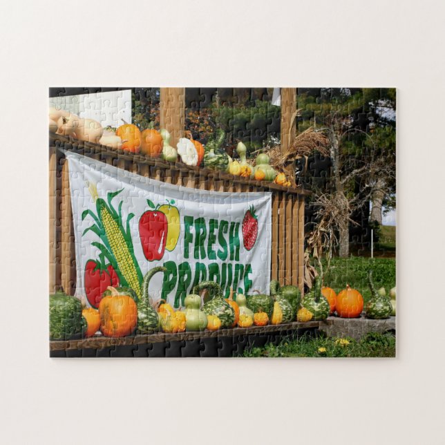 Puzzle Nouvelle-Angleterre Country Farm Stand Automne (Horizontal)