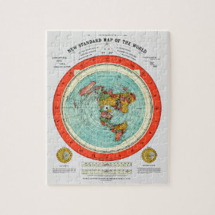Puzzle Nouvelle carte standard du monde Terre plate Terre