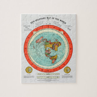 Puzzle Nouvelle carte standard du monde Terre plate Terre