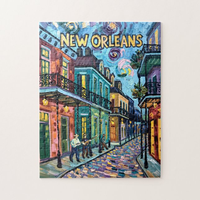 Puzzle Nouvelle-Orléans Quartier Français Van Gogh Style  (Vertical)