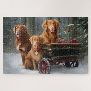Puzzle Nova Scotia Duck Toller Retriever Neigeux Traîneau