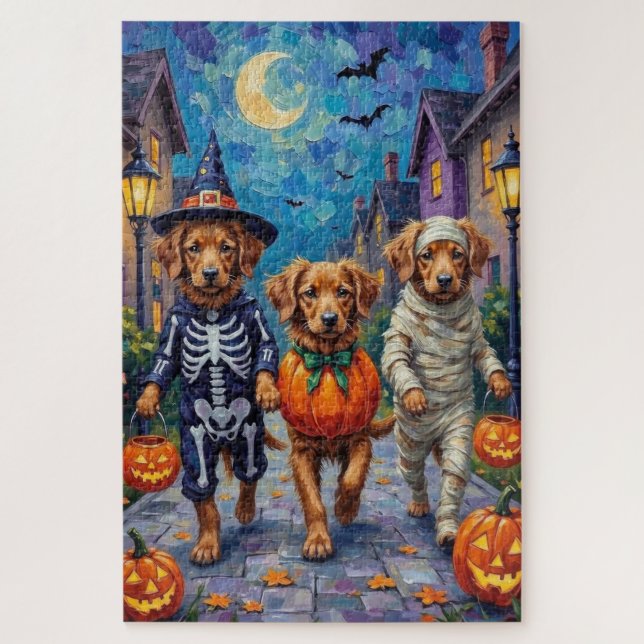 Puzzle Nova Scotia Duck Tolling Retriever Halloween (Vertical)