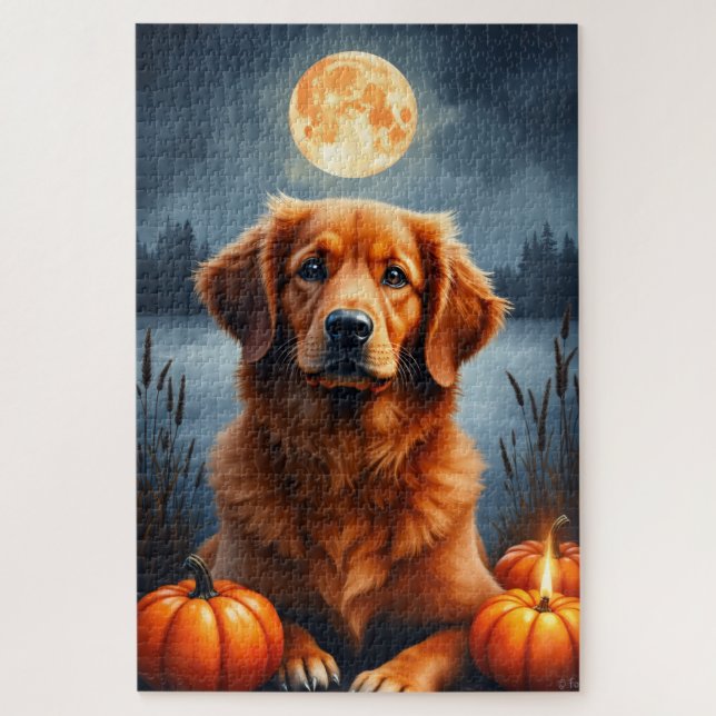 Puzzle Nova Scotia Duck Tolling Retriever Halloween  (Vertical)