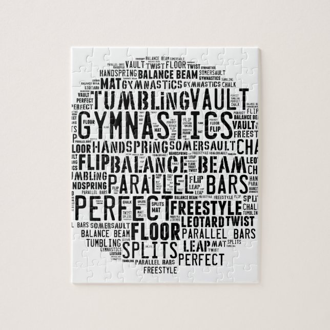 Puzzle Nuage de mot de gymnastique (Vertical)