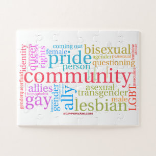 Puzzle Nuage de mots de la communauté arc-en-ciel LGBTQ+
