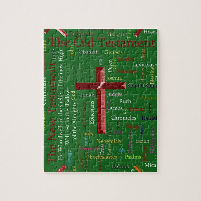 Puzzle Nuage de mots verts religieux (Vertical)