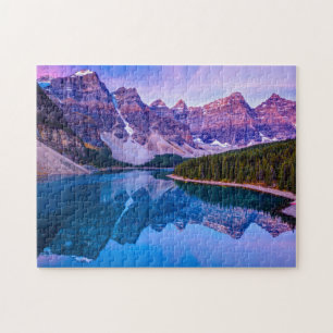 Puzzle Nuages attrayants avant lever de soleil au lac