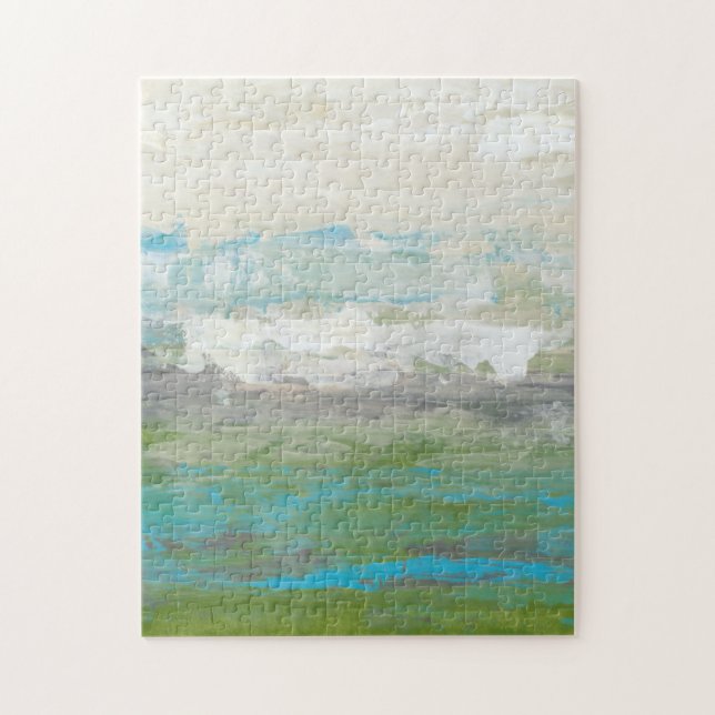 Puzzle Nuages Blancs Surplombant Un Beau Paysage (Vertical)