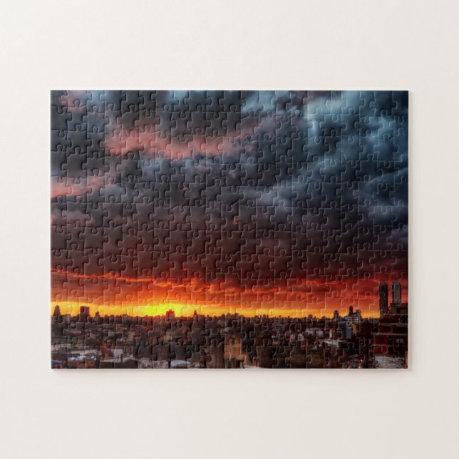 Puzzle Nuages, coucher du soleil et rouge (Horizontal)