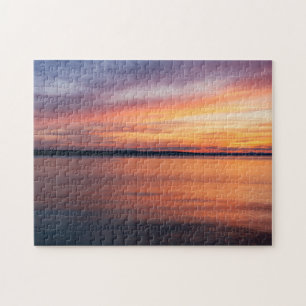 Puzzle Nuages De Coucher De Soleil Orange Et Violet Sur L