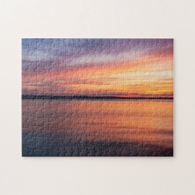 Puzzle Nuages De Coucher De Soleil Orange Et Violet Sur L (Horizontal)