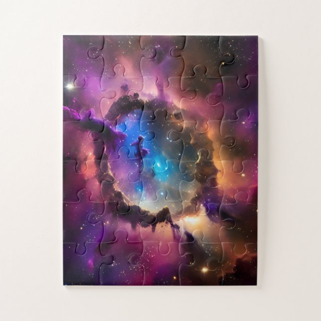 Puzzle Nuages de nébuleuse cosmique dans l'espace extra-a (Vertical)