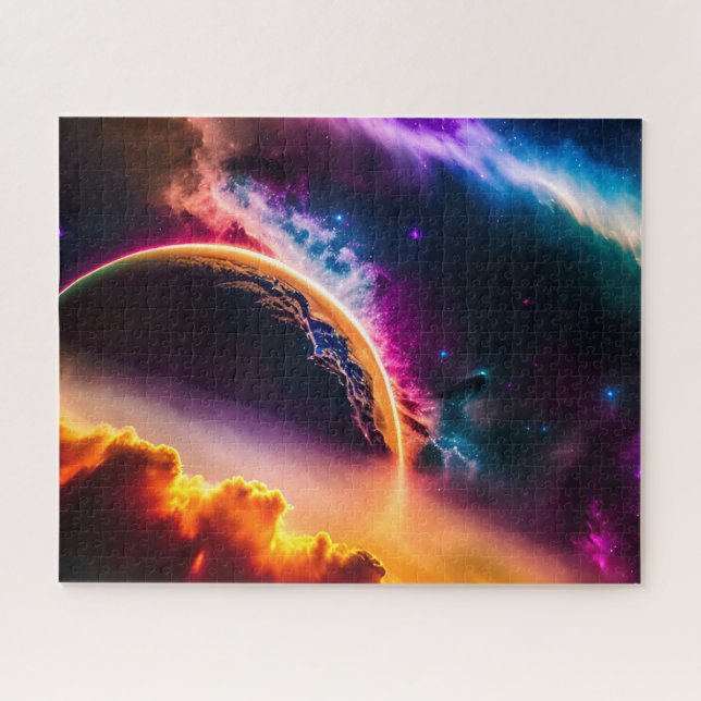 Puzzle Nuages et étoiles cosmiques vibrants dans l'espace (Horizontal)
