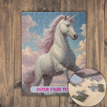 Puzzle Nuages Unicorne Blanc Personnalisés<br><div class="desc">Libérez votre licorne intérieure avec notre enchanteur Carnet de nuages Unicorne Blanc Personnalisé! Découvrez vos idées et inspirations les plus magiques dans ce carnet enchanteur. Le motif blanc et floral captivant vous transportera dans un univers d'émerveillement, tandis que les pages haut de gamme et la reliure offrent une expérience d'écriture...</div>