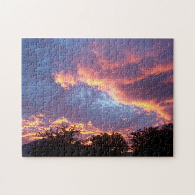 Puzzle Nuages violets et orange au coucher du soleil (Horizontal)