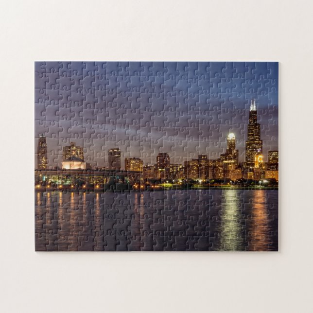 Puzzle Nuit Cityscape de Chicago (Horizontal)