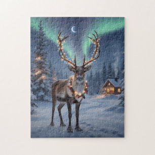 Puzzle Nuit de Noël avec les rennes du Père Noël
