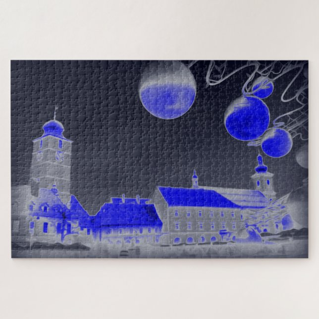 Puzzle Nuit de Noël bleue (Horizontal)