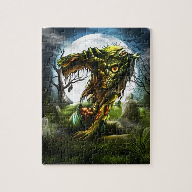 Puzzle Nuit d'Halloween Zombie en hausse Cimetière pleine (Vertical)